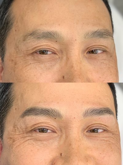 男性の眉 · ヘアストローク 施術写真