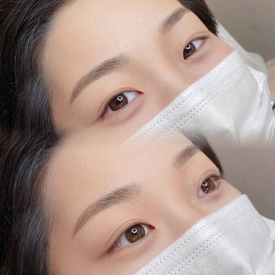 女性の眉 · ヘアストローク 施術写真