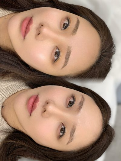 女性の眉 · ヘアストローク 施術写真