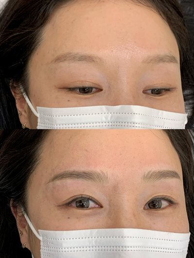 女性の眉 · ヘアストローク 施術写真