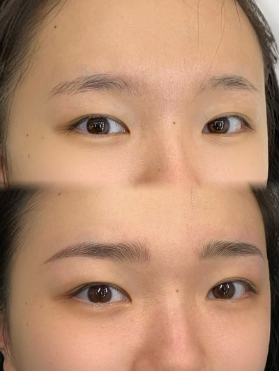 女性の眉 · ヘアストローク 施術写真