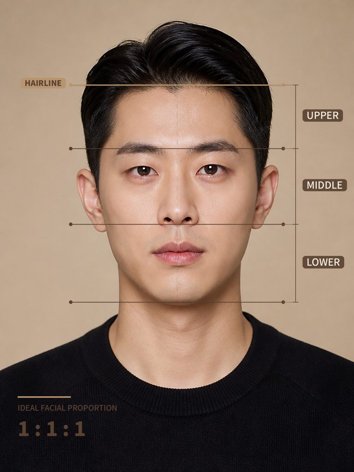 남성 얼굴 비율과 헤어라인